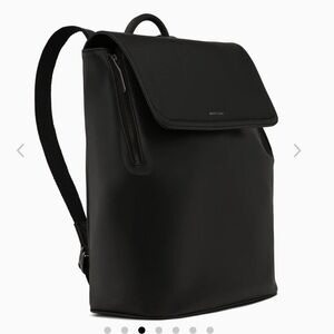 Matt and Nat vegan leather backpack in grey/ black